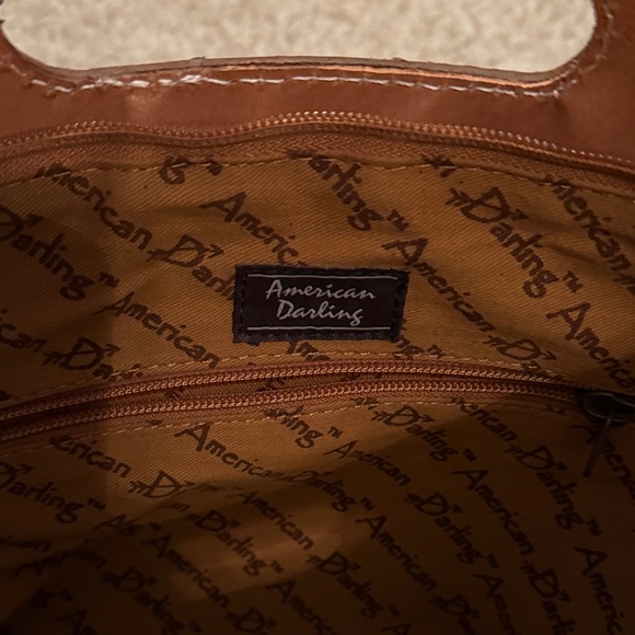 American Darling Tan and Cream Crossbody Bag with Fringe - Picture 4 of 10